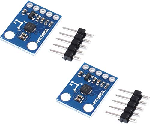 TECNOIOT 2pcs GY-273 QMC5883L Triple Axis Compass Magnetometer Sensor HMC5883L Compatible | 2pcs GY-273 QMC5883L módulo de Sensor de magnetómetro de brújula de Triple Eje para Arduino 3V-5V