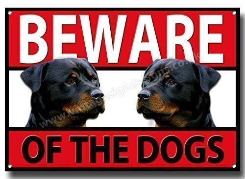 Vintage Sign Designs Cuidado con el Perros Rottweilers