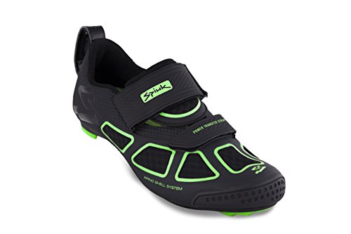 Spiuk Trivium Triathlon Zapatilla, Unisex Adulto, Negro/Verde/Negro, 48