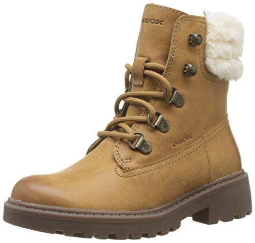 Geox J Casey Girl H, Botas Militar para Niñas, Beige (Biscuit C5046), 35 EU