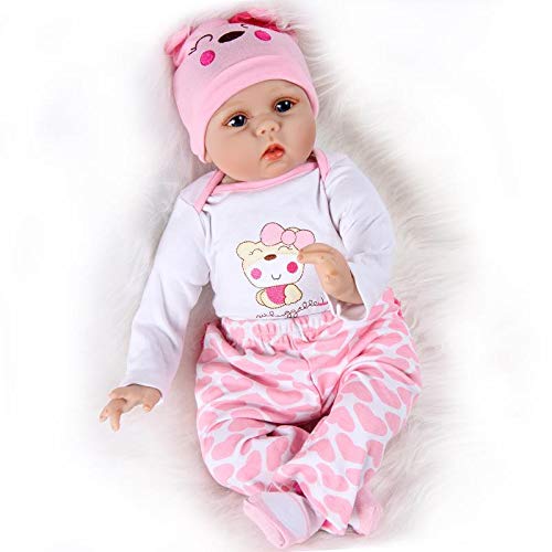 ZIYIUI Reborn Doll 22 "55 cm Hechos a Mano Hechos a Mano bebé recién Nacido muñeca renace muñeca Suave Silicona Vinilo muñeca, Hermoso Regalo de los niños