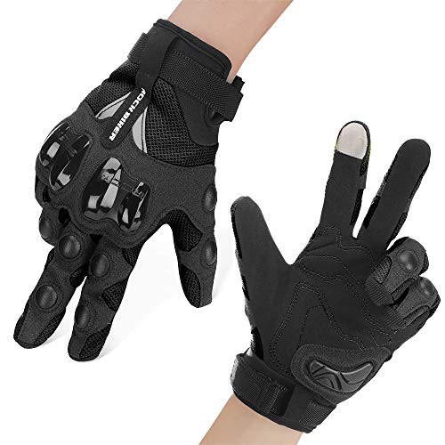 Guantes Moto Mujer Hombre Guantes Moto Verano con Protección Tranpirable Dedo Completo Antideslizante