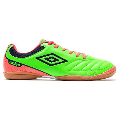 Umbro Futsal Attak IC, Zapatilla de fútbol Sala, Green-Orange-Navy, Talla 8.5 US (42 EU)