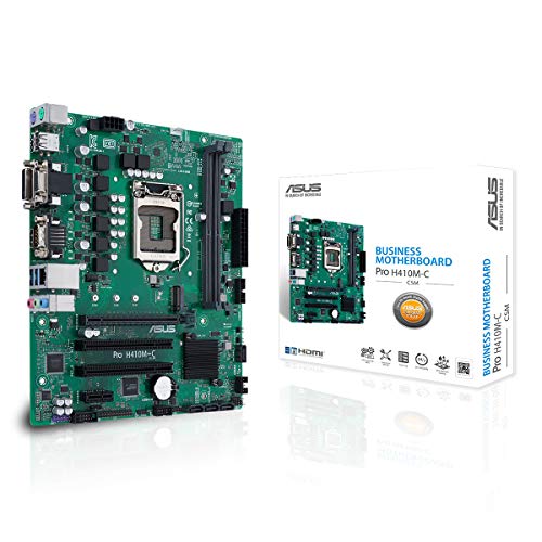 ASUS Pro H410M-C/CSM - Placa Base Profesional mATX Intel de 10a Gen LGA 1200, M.2, DDR4, LAN 1Gb, HDMI, DVI, VGA, USB 3.2 Gen 1