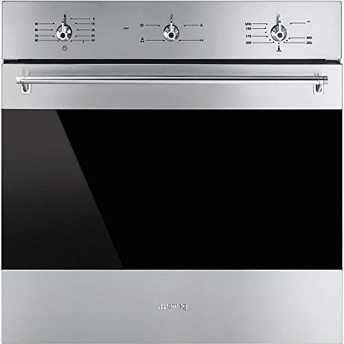 Smeg SF6341GVX - Horno (Medio, Horno eléctrico, Gas natural, 60 L, 60 L, 150-265 °C, Negro, Acero inoxidable)