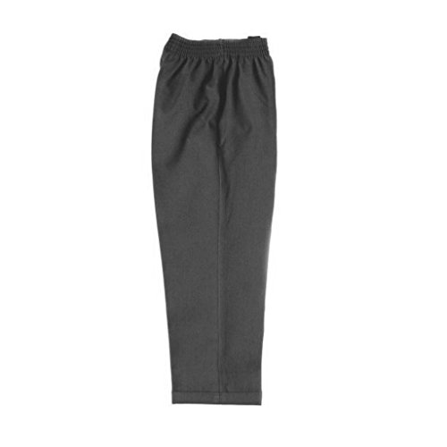 Pantalones escolares elásticos sin cremallera para niños de 2 a 12 años, color negro, gris y azul marino Gris gris 18/24W x 24L (edad 4-5)