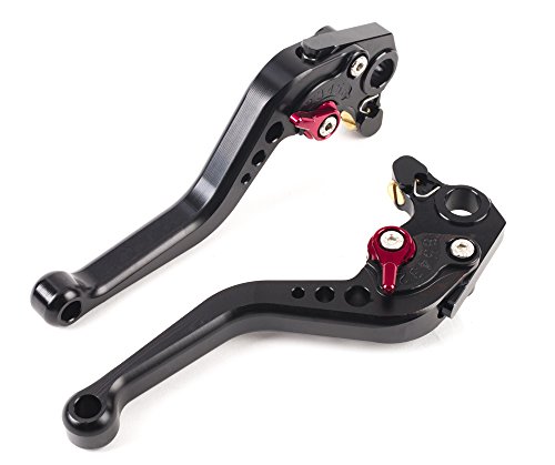 MOTO Frenos y embrague CNC Corto palanca Ajustable aluminio para sport bike DUCATI HYPERMOTARD ST4S 620 MONSTER/620 MTS 400 MONSTER S2R 800 695 MONSTER 696 MONSTER 796 un par (DB12/D22)SPL020 BLACK