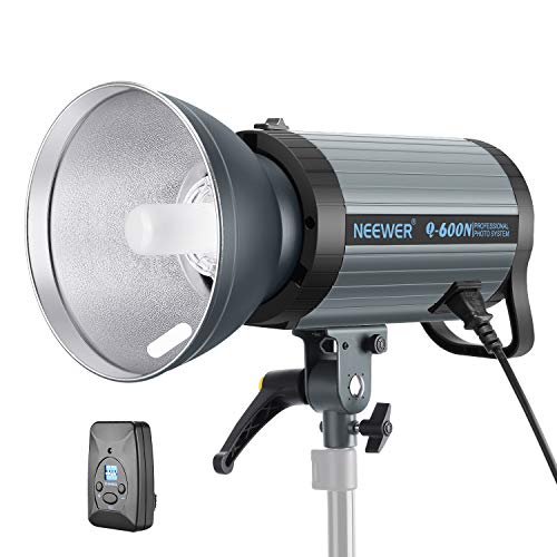 Neewer 600W GN82 Estudio Luz Estroboscópica Flash Monoluz con Trigger Inalámbrico 2,4G y Lámpara Modelado Recicle en 0,01-1,2S Montaje Bowens para Foto Estudio en Interiores(Q600N)