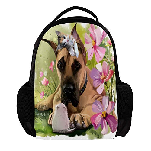 Perros y Dos Gatitos Regalo para Mochilas Daypack para niños, Fashion Travel Schoolbag, Bolsas de Estudiante portátil para niños o niñas Holds, 27.5x13x40cm