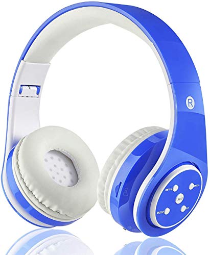 OXENDURE Auriculares Bluetooth inalámbricos incorporados Auriculares Recargables retráctiles para teléfonos Inteligentes con Tableta (Azul)