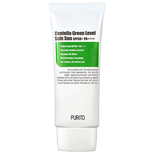 PURITO Centella Green Level Safe Sun SPF50+ PA++++,Broad Spectrum UVA1,2,UVB/oil-free suncream/non-nano system, Acne-prone skin…