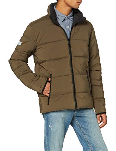 Superdry Printed Reversible Jacket Chaqueta, Verde (Deep Army Qbt), M para Hombre