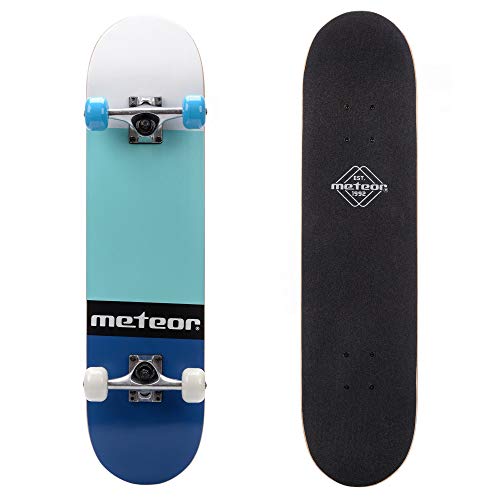 Monopatín patineta Retro Madera Skateboard Completo niños jóvenes Adultos Mejor Calidad Robusto Ligero Ruedas un Skateboard Madera (Salty Azul/Menta)