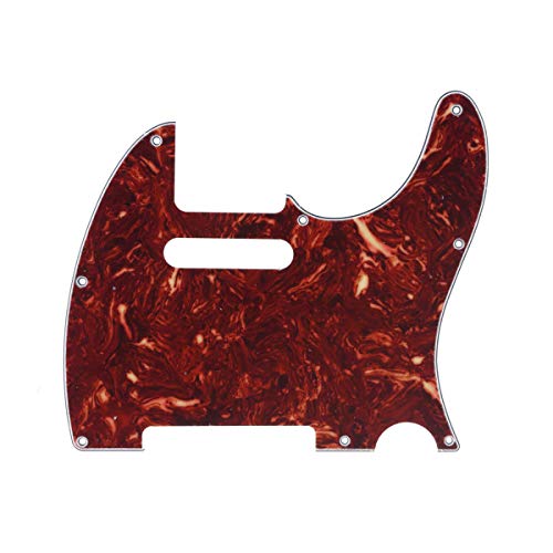 Musiclily Pro 8 Agujeros Tele Pickguard Golpeador de Guitarra for JPN Made Fender Japan Telecaster,3 capas Vintage Tortoise