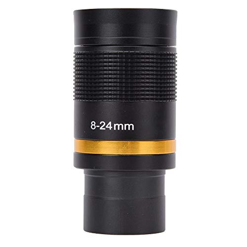 Ocular astronómico de 8 a 24 mm con zoom continuo de metal para telescopio astronómico con película verde.