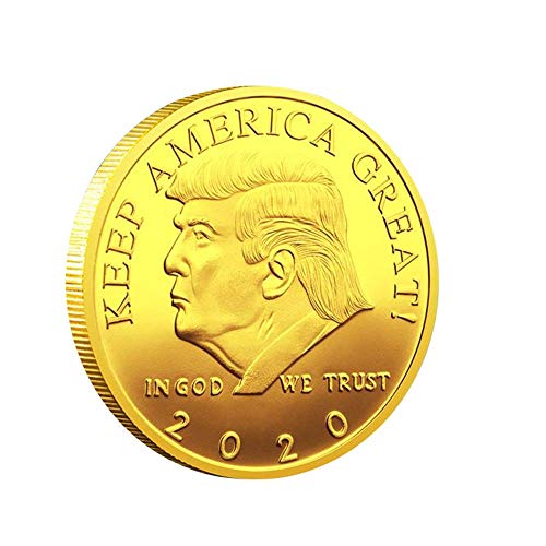 RBH 2PCS Trump Moneda Conmemorativa de los Estados Unidos Edición Limitada Presidencial Donald Trump 2020 Moneda Conmemorativa chapada en Oro Trump 45º Presidente Colección de Arte