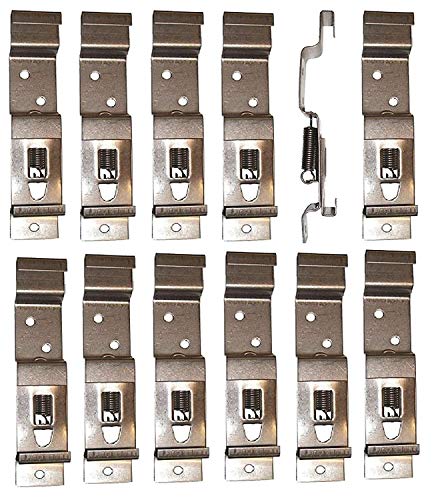 BITS4REASONS - 12 X (6 Pares) Clips DE Soporte para MATRÍCULAS DE Remolque, DE Acero Inoxidable, con Resorte - MATRÍCULA DE TAMAÑO ESTÁNDAR del Reino Unido, DE 11 CM (110 MM) DE Profundidad