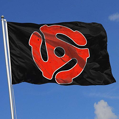 dfjdfjdjf Banderas Pancartas DJ 45 RPM Adapter 3x5 Foot Flags Outdoor Flag 100% Single-Layer Translucent Polyester 3x5 Ft