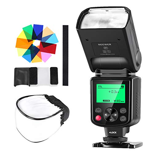 Neewer 750II TTL Flash Speedlite con Difusor Duro, 12 Filtros de Color, Kit de Limpieza para Nikon D7200 D7100 D7000 D5500 D5300 D5200 D5100 D5000 D3200 y Otras Nikon Cámaras DSLR