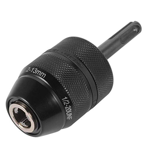 Portabrocas sin llave 2-13 mm 1/2-20 UNF con adaptador SDS, Herramienta profesional de hardware de conversión de servicio pesado