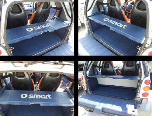 Bandeja de cuero sintético para maletero y varillas de soporte de O (para Smart ForTwo), color azul