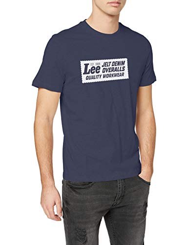 Lee Heritage tee Camiseta, Azul (Dark Navy NM), M para Hombre