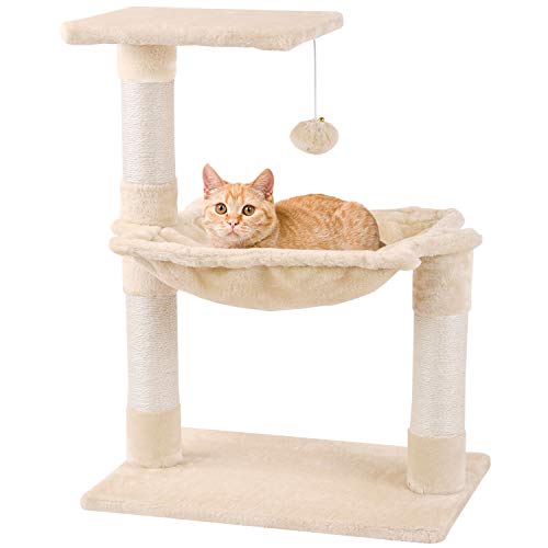 Mcdear Árboles para Gatos Rascador para Gatos Sisal Plush con Pelota Hamaca 70cm Beige