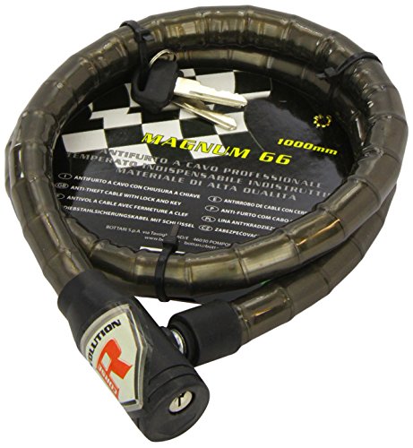 Bottari Spa 64921 Magnum 66 Cable antirrobo con candado y Llave de diámetro 18 mm, 1000 mm, Color Negro