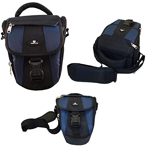 Case4Life Negro/Azul Funda Bolsa para cámaras réflex para Nikon SLR D Serie - D3100, D3200, D3300, D3400, D4, D40, D5, D500, D5100, D5200, D5300, D5500, D700, D750, D7100, D7200, D800, D810, D810A