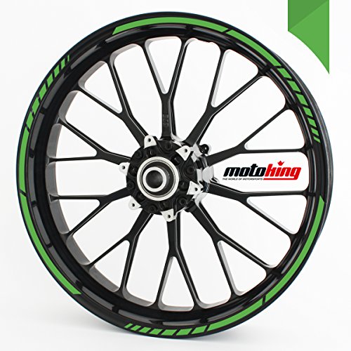 Motoking Adhesivos para Borde de llanta Verde Claro - Juego Completo de 15" a 19" / Color Opcionales