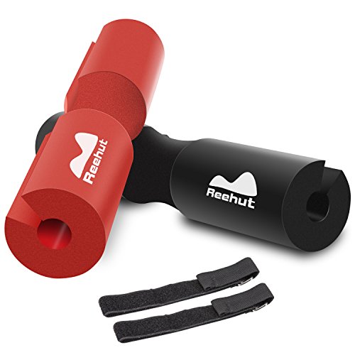 REEHUT Barbell Squat Pad - Almohadilla de protección ergonómica Avanzada para Cuello y Hombros para Sentadillas, Sentadillas y Empuje de Cadera - Negro