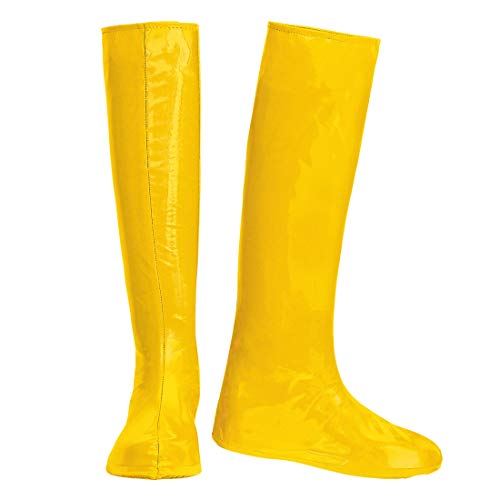 NET TOYS Botas de Gabardina Estilo GoGo | Amarillo | Llamativo Accesorio Disfraz Botas largas de Gabardina para Dama elección para Fiestas de los años 90 y carnavales al Aire Libre