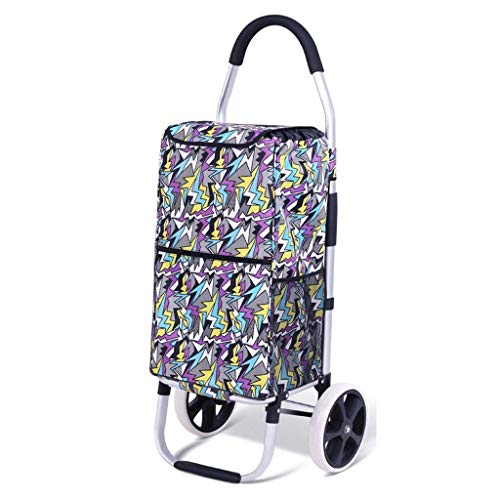 NSDFG Carro Push-Pull Compras, portátil, con Ruedas de Caucho Macizo, Plegable de diseño adecuados for Picnic, Compras, Viajes, Colores múltiples (Color : A)