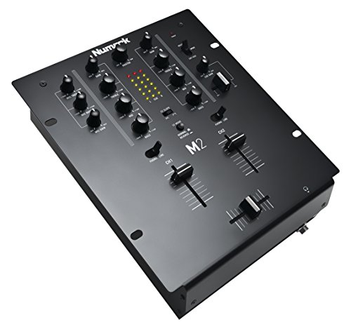 Numark M2 - Mezclador de DJ de 2 Canales Especial para Scratch, Instalable en Rack, con Ecualización de 3 Bandas, , Entrada de Micrófono y Crossfader Reemplazable con Controles de Inversión y Curva