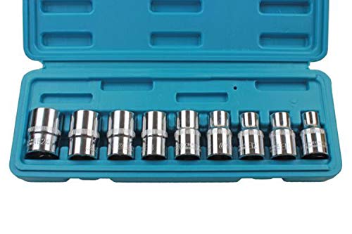 US PRO B1390 9 PC 1/2" Dr E Torx Socket E10 a E24 con soplado caso