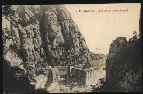 Antigua Postal - Old Postcard : MONTSERRAT 6: EL MONESTIR A VISTA D'AUCELL