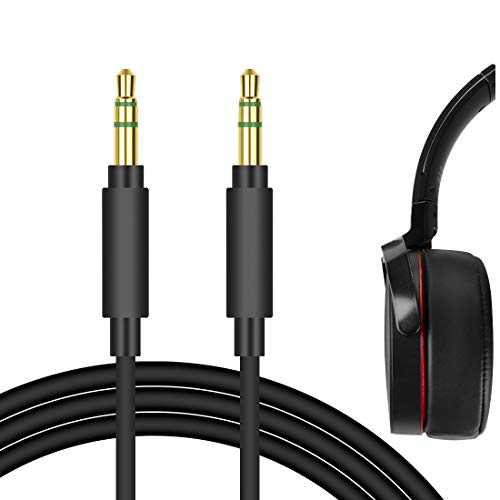 Geekria QuickFit Plus - Cable para auriculares Sony MDR-1000X, 100AAP, 100ABN, XB950BT, XB650BT, XB750BT, MDR-1A y más cable de audio de repuesto para auriculares, color rojo