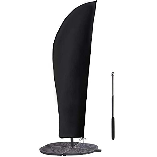 GEMITTO Funda Protectora de Sombrilla, Funda Sombrilla Jardin Impermeable, Impermeable Funda para Parasol con Cremallera, Oxford 210D Protectora para Parasol de Jardín Patio Terraza Intemperie 9-11ft