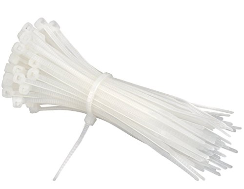 intervisio Bridas de Plastico para Cables 200mm x 2,5mm, Blanco, 100 Piezas