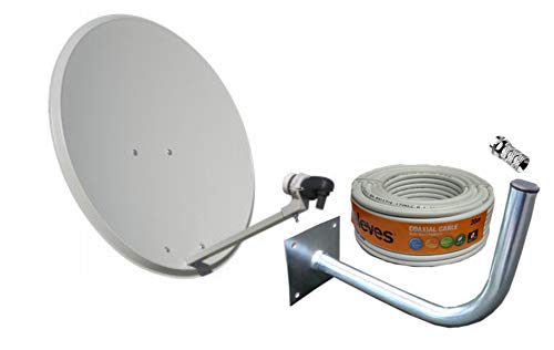 Kit Antena PARABOLICA 60cm Marca Tecatel + Soporte Pared + Rollo 20m TELEVES + LNB Universal