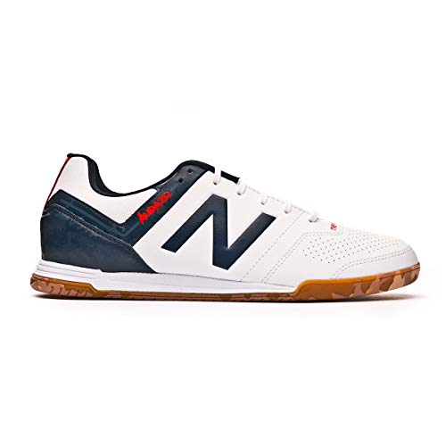 New Balance Audazo Strike 3.0 Futsal, Zapatilla de fútbol Sala, White Grey, Talla 9 US (42.5 EU)