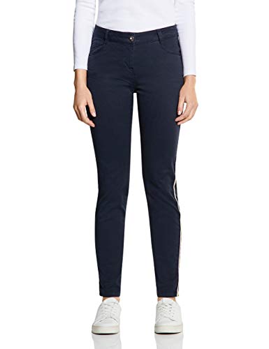 Cecil 372481 Vicky Tight Fit Pantalones, Multicolor (Deep Blue 10128), 34 /L30 (Talla del Fabricante: 26) para Mujer