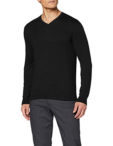 Cortefiel C8Bcb Pico Cotton Cashmer Jersey, Negro (Negro 1), Large (Tamaño del Fabricante:L) para Hombre