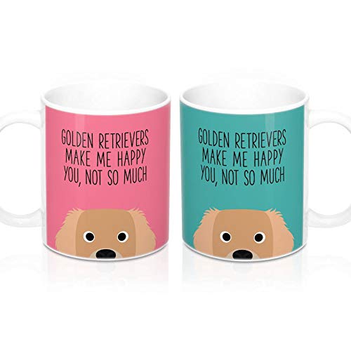 Sp567encer Golden Retriever Machen Mich glücklich, DASS Sie Nicht so viel Kaffeetasse-Set Perro Kaffeetassen lustige Kaffeetasse Golden Retriever Regalos Hundeliebhaber Regalo