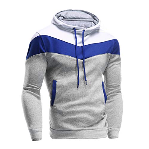 riou Sudadera con Capucha para Hombre Otoño Casual Color Sólido Camiseta de Manga Larga Chaqueta Hoodie Abrigo