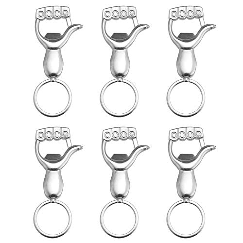 Coolty 6pcs Abrebotellas con Forma de Mano de Palma, Abrebotellas de Cerveza con Llavero