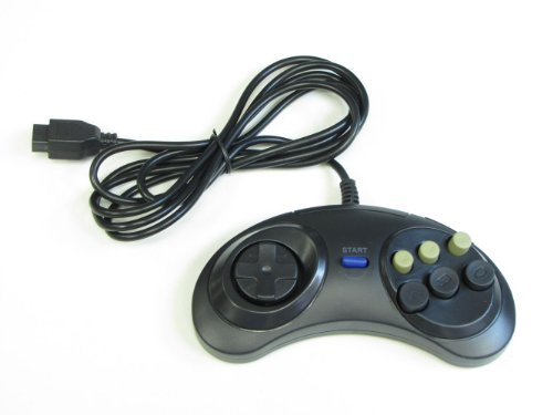 Tomee : Joystick de 6 botones compatible con la consola SEGA Megadrive, Genesis, Master System (mando, gamepad, controlador)