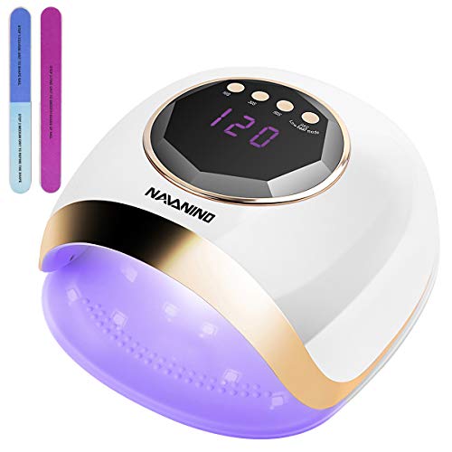 Lámpara Secador de Uñas, NAVANINO LED/UV Gel Esmalte de Uñas Curado Luz Máquina, 4 Modos con Sensor Automático y Pantalla LCD Para Manicura/Pedicure Nail Art en el Hogar y el Salón, 54W