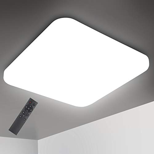 Oeegoo Lámpara de Techo Regulable, LED Plafón 24W 1680LM para Dormitorio Cocina Sala de Estar Comedor Balcón Pasillo RA>80 (Color de Luz Regulable 3000K a 6000K, Brillo Ajustable 10% a 100%)