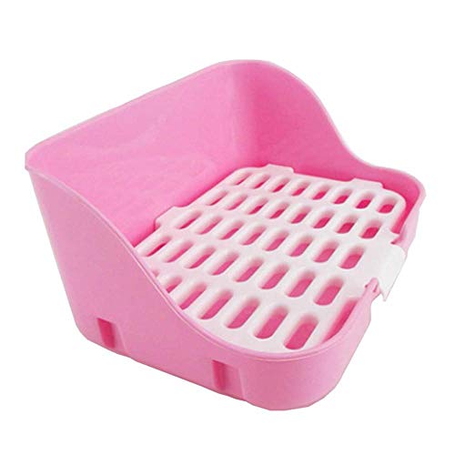 YYANG Cama para Mascotas Wqingng Rabbit Square Potty Trainer Bed Corner Higiene Ropa De Cama Ropa De Cama para Pequeños Animales Bandeja De Arena para Conejos Pellets,Pink